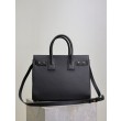 Borsa tote Sac De Jour piccola/media/grande YSL Saint Laurent nera hardware dorato