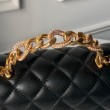 Borse Chanel Flap 25K AS5813 AS5814 Manico con diamanti smerigliati Nero