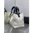 Borse Tote Dior Toujours piccola/media/grande in pelle di vitello macrocannage Bianco