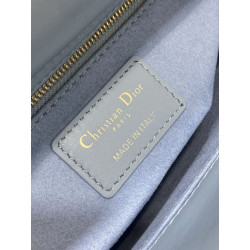 Dior Lady Dior My ABCDior Borse Firmate Replica piccola con manico superiore blu/grigio