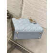 Dior Lady Dior My ABCDior Borse Firmate Replica piccola con manico superiore blu/grigio
