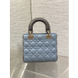 Dior Lady Dior My ABCDior Borse Firmate Replica piccola con manico superiore blu/grigio