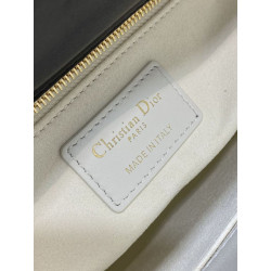 Dior Lady Dior My ABCDior Borsa Replica 1:1 piccola con manico superiore Nero/bianco
