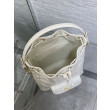 Dior piccola borsa a secchiello Dior Caro Latte Macrocannage Bianco Dior piccola borsa a secchiello Dior Caro Latte Macrocannage Bianco