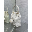 Dior piccola borsa a secchiello Dior Caro Latte Macrocannage Bianco Dior piccola borsa a secchiello Dior Caro Latte Macrocannage Bianco