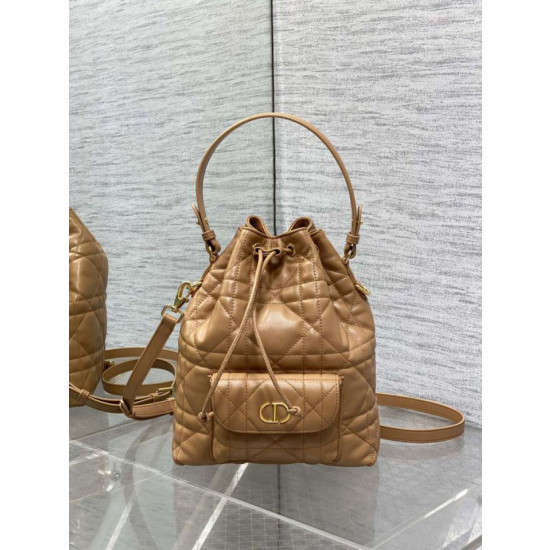 Dior piccola borsa a secchiello Dior Caro Latte Macrocannage Marrone Dior piccola borsa a secchiello Dior Caro Latte Macrocannage Marrone