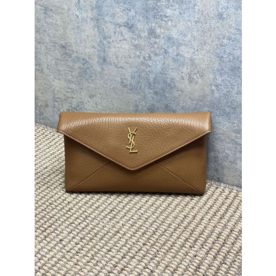 Pochette grande YSL Saint Laurent Cassandre Marrone