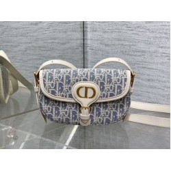 Borsa Dior Bobby media East-West Dior Oblique jacquard blu