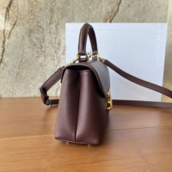 Replica Borsa Celine Teen Nino con manico superiore in pelle di vitello liscia Borgogna Imitazioni Replica qualità specchio Borsa Celine Teen Nino con manico superiore in pelle di vitello liscia Borgogna