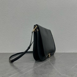 Replica Borsa a tracolla Celine Soft Triomphe Besace Nero Imitazioni Replica qualità specchio Borsa a tracolla Celine Soft Triomphe Besace Nero