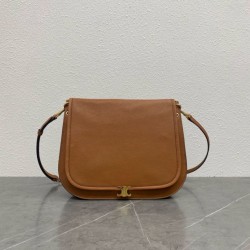 Replica qualità specchio Borsa a tracolla Celine Soft Triomphe Besace Marrone