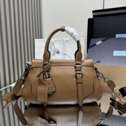 Replica qualità specchio Borsa shopping/tote grande Prada 1BG604 Caramello