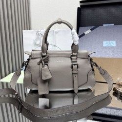 Replica qualità specchio Borsa shopping/tote grande Prada 1BG604 Grigio