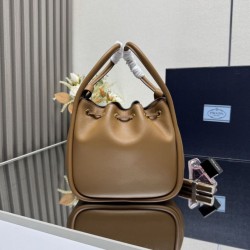 Replica Borsa a secchiello Prada Darling Mini 1BE087 marrone Imitazioni Replica qualità specchio Borsa a secchiello Prada Darling Mini 1BE087 marrone