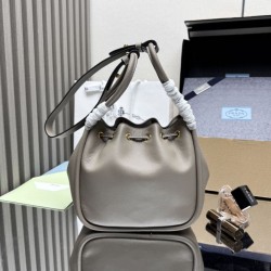 Replica Borsa a secchiello Prada Darling Mini 1BE087 Grigio Imitazioni Replica qualità specchio Borsa a secchiello Prada Darling Mini 1BE087 Grigio
