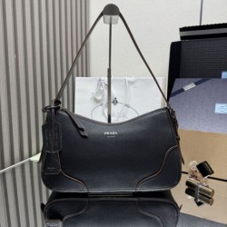 Replica qualità specchio Borsa a tracolla/hobo grande Prada Aimèe Classic nera