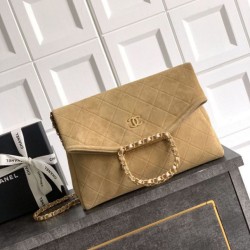 Replica qualità specchio Borse  tote pieghevole Diana Chanel scamosciata piccola/media/grande marrone