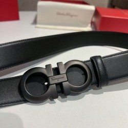Replica qualità specchio Qualità superiore replica Cintura da uomo Salvatore Ferragamo da 3.5 cm con fibbia nero