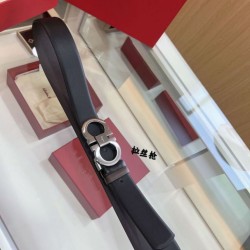 Replica qualità specchio Pari all'originale replica Cintura reversibile da uomo Salvatore Ferragamo da 3,5 cm con fibbia a ferro di cavallo a doppio anello