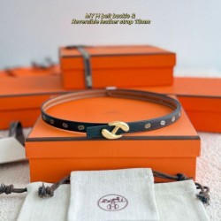 Replica qualità specchio cintura Hermes Donna My H e reversibile Hermès sur Mer 13 mm Nero/marrone