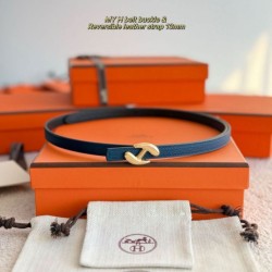 Replica qualità specchio cintura Hermes Donna My H e reversibile Hermès sur Mer 13 mm Blu/Nero