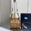 Borsa a secchiello Prada Darling Mini 1BE087 marrone
