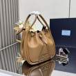 Borsa a secchiello Prada Darling Mini 1BE087 marrone