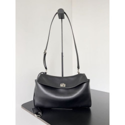 Imitazioni borse griffate a tracolla Balenciaga Rodeo Medium nera argento