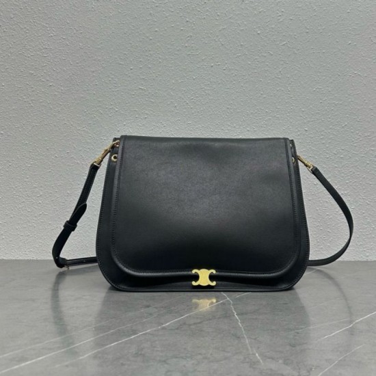 Borsa a tracolla Celine Soft Triomphe Besace Nero