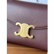 Borsa Celine Teen Nino con manico superiore in pelle di vitello liscia Borgogna