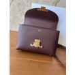 Borsa Celine Teen Nino con manico superiore in pelle di vitello liscia Borgogna