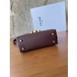 Borsa Celine Teen Nino con manico superiore in pelle di vitello liscia Borgogna
