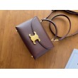 Borsa Celine Teen Nino con manico superiore in pelle di vitello liscia Borgogna