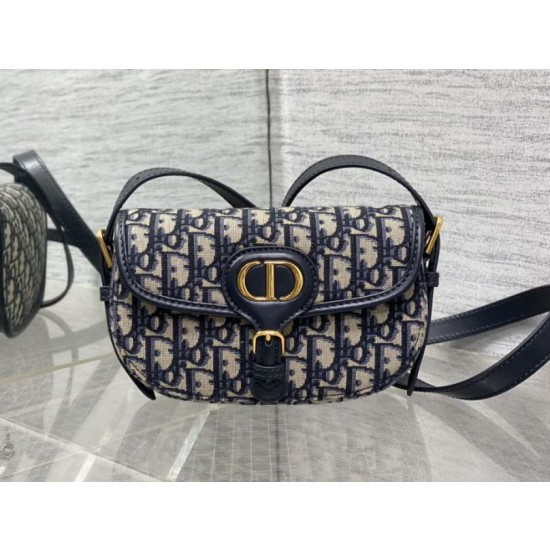 Borse Replica Dior Bobby media East-West Dior Oblique jacquard Nero