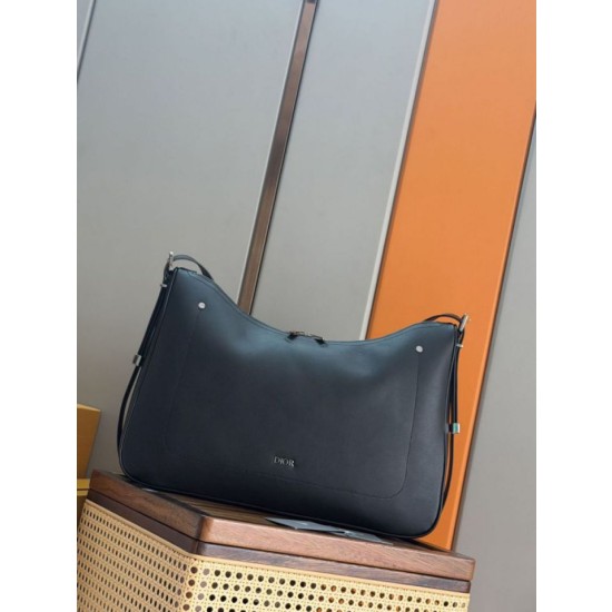 Borsa Hobo Dior Grande Dior Slider Zipped da uomo nera