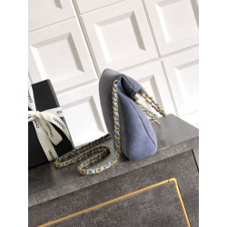 Borse Imitazioni tote pieghevole Diana Chanel scamosciata piccola/media/grande Blu