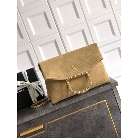 Borse Replica tote pieghevole Diana Chanel scamosciata piccola/media/grande marrone