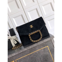 Borsa tote pieghevole Diana Chanel scamosciata piccola/media/grande Nero