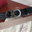Cintura da uomo Salvatore Ferragamo 3.5 cm argento Nero