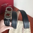 Cintura da uomo Salvatore Ferragamo 3.5 cm argento Nero