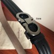 Cintura da uomo Salvatore Ferragamo 3.5 cm argento Nero