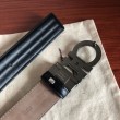 Cintura da uomo Salvatore Ferragamo 3.5 cm argento Nero