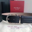 Cintura da uomo Salvatore Ferragamo 3.5 cm con fibbia ad ardiglione squisita argento Nero