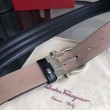 Cintura da uomo Salvatore Ferragamo 3.5 cm con fibbia ad ardiglione squisita argento Nero