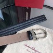 Cintura da uomo Salvatore Ferragamo 3.5 cm con fibbia ad ardiglione squisita argento Nero
