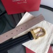 Qualità superiore replica Cintura da uomo Salvatore Ferragamo 3.5 cm con fibbia ad ardiglione squisita oro Nero