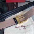 Qualità superiore replica Cintura da uomo Salvatore Ferragamo 3.5 cm con fibbia ad ardiglione squisita oro Nero