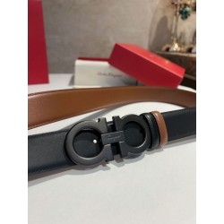 Alta gamma replica Cintura da uomo Salvatore Ferragamo da 3.5 cm con fibbia nera