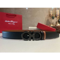 Alta gamma replica Cintura da uomo Salvatore Ferragamo da 3.5 cm con fibbia nera