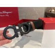 Alta gamma replica Cintura da uomo Salvatore Ferragamo da 3.5 cm con fibbia nera